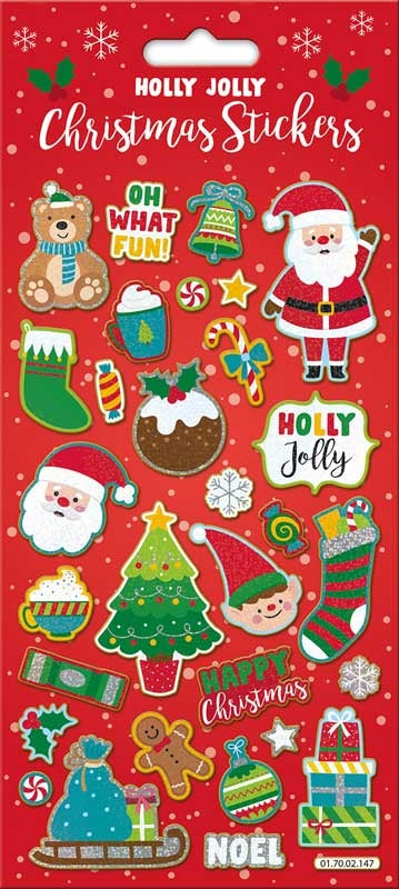 Holly Jolly Christmas Stickers - Joulutarrat