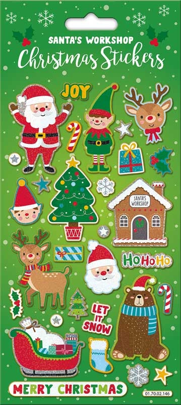 Santa's Workshop Christmas Stickers - Joulutarrat